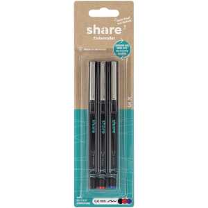 share Tintenroller Strichstärke 0,6 mm schwarz+rot+blau Set