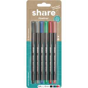 share Fineliner Strichstärke 0,4 mm 6er-Set