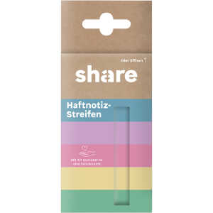 share Haftnotizstreifen 50 x 15 mm 5x40 Blatt 5 Farben