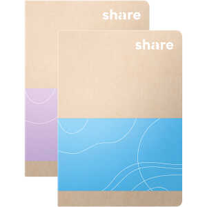 share Notizheft A6 40 Blatt kariert 80 g/qm blau od lavendel