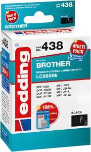 Edding Tintenp EDD-438 ersetzt Brother LC985BK Doppelpack