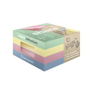 share Haftnotizblock 75 x 75 mm 4x100 Blatt 4 Farben