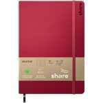 share Notizbuch A5 96 Blatt punktkariert 80 g/qm rot