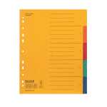 Register Karton, 24 x 29,7cm, Colorspan-Krt., 5-teilig, 5...