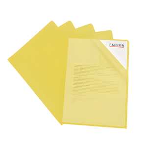 Aktenhüllen, A4, PP, Standard, genarbt, gelb, 100er Beutel,
