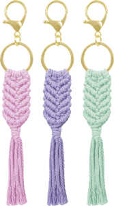 Schlüsselanhänger Makramee pastell