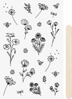 RubSticker Blumen sw