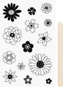 RubSticker Blüten sw 4005329151330