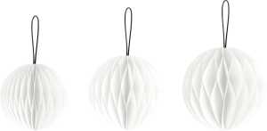 Waben-Kugel-Set, weiß Papier, 120 g/m²