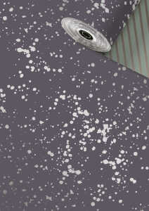 Geschenk-Papier AR .3x250 Sprenkel silber FSC