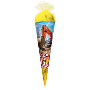 Roth Schultüte 22cm rund Achtung Bagger