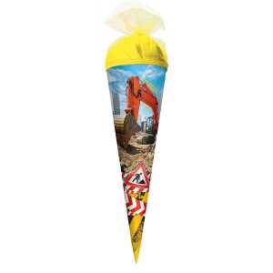 Roth Schultüte 35cm rund Achtung Bagger