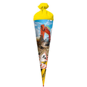 Roth Schultüte 70cm Achtung Bagger Folie rund Rot(h)-Spitze