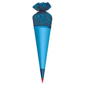 Roth Stoffbezug für Schultüte mit Satinschleife blau für 70cm