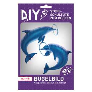 Roth Bügelbild Delfine Bügelbild Stickerei mit Druck 145 cm x 165 cm