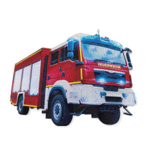 Roth Bügelbild Stickerei, Feuerwehr, 14,5cmx18,5cm
