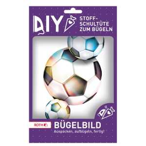 Roth Bügelbild Fußball Bügelbild Stickerei mit Druck 13 cm x 20 cm