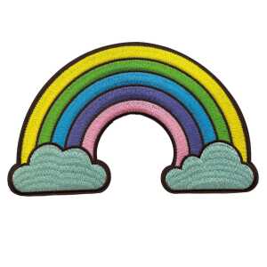 Roth Bügelbild Regenbogen Stickerei 11 cm x 175 cm