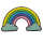 Roth Bügelbild Stickerei mit Druck, Regenbogen, 11cmx17,5cm