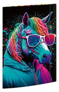 Sammelmappen A4, Neon Gummizugverschluss, Einschlagklappen, bis DIN A4