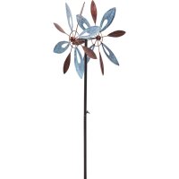 Kinetic Art Metal Wind Spinner: Copper Flower Duett