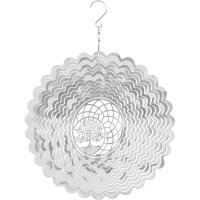 Kinetic Art Metal Hanging Wind Spinner: 3D Tree Of Life