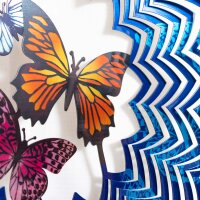 Kinetic Art Metal Hanging Wind Spinner: 3D Butterflies