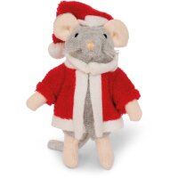 Sam & Julia Plüsch-Maus: Santa 12 cm Baumwolle...