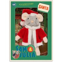 Sam & Julia Plüsch-Maus: Santa 12 cm Baumwolle...