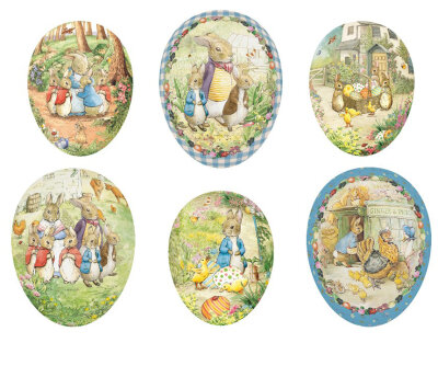 Nestler befüllbares Papp-Osterei 18cm "Beatrix Potter" 6 Motive sortiert