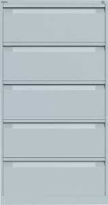 HR-Schrank 2-bahnig 5 Schübe lichtgrau H 1511 x B 800 x T 623