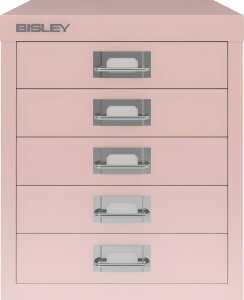 Schubladenschrank 5 Schübe, pastellpink, H 325 x B 279 x T 380