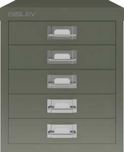 Schubladenschrank 5 Schübe, olivgrün, H 325 x B 279 x T 380