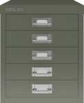 Schubladenschrank 5 Schübe, olivgrün, H 325 x B...