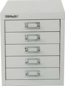 Schubladenschrank 5 Schübe, lichtgrau, H 325 x B 279 x T 380