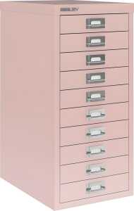 Schubladenschrank 10 Schübe pastellpink, H 590 x B 279 x T 380