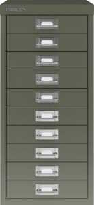 Schubladenschrank 10 Schübe olivgrün H 590 x B 279 x T 380