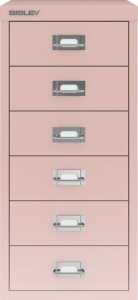 Schubladenschrank 6 Schübe pastellpink H 590 x B 279 x T 380