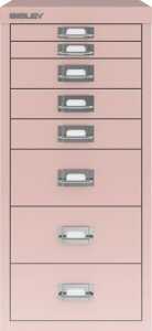 Schubladenschrank 8 Schübe pastellpink H 590 x B 279 x T 380