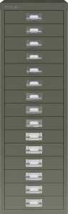 Schubladenschrank 15 Schübe olivgrün H 590 x B 279 x T 380
