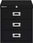 Schubladenschrank 3 Schübe mit Schloss schwarz H 325...