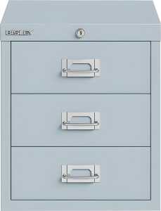 Schubladenschrank 3 Schübe mit Schloss lichtgrau H 325 x B 279 x T 408