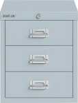 Schubladenschrank 3 Schübe mit Schloss lichtgrau H...