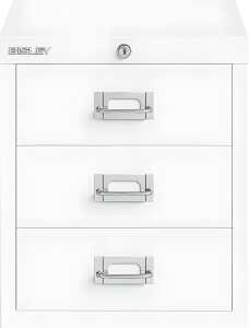 Schubladenschrank 3 Schübe, mit Schloss, vweiß, H 325 x B 279 x T 408