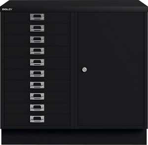 Komibschrank Flügeltüre 10 Schubladen schwarz H 670 x B 700 x T 460