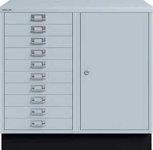 Komibschrank Flügeltüre 10 Schubladen lichtgrau H 670 x B 700 x T 460