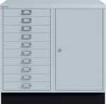 Komibschrank Flügeltüre 10 Schubladen lichtgrau...