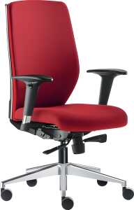 Bürodrehstuhl Office Basic, Rückenlehne/Sitz gepolstert rot,