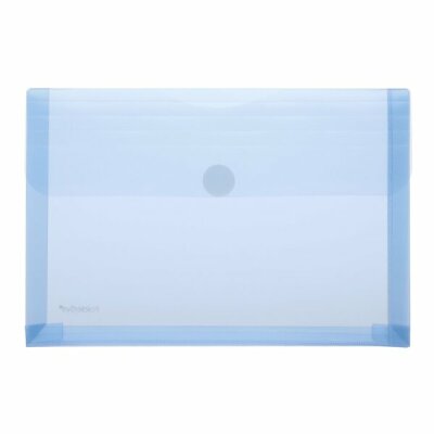 Sichttasche, für DIN A5, Dehnfalte 30 mm, Klettverschluss, 1 Beutel = 10 Stück, blau transparent