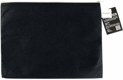 Reißverschlussbeutel Non Woven PP, DIN A4, schwarz opak, 270 x 350 mm